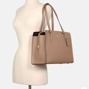 Gold/Taupe Oxblood Tatum Carryall Coach Bag